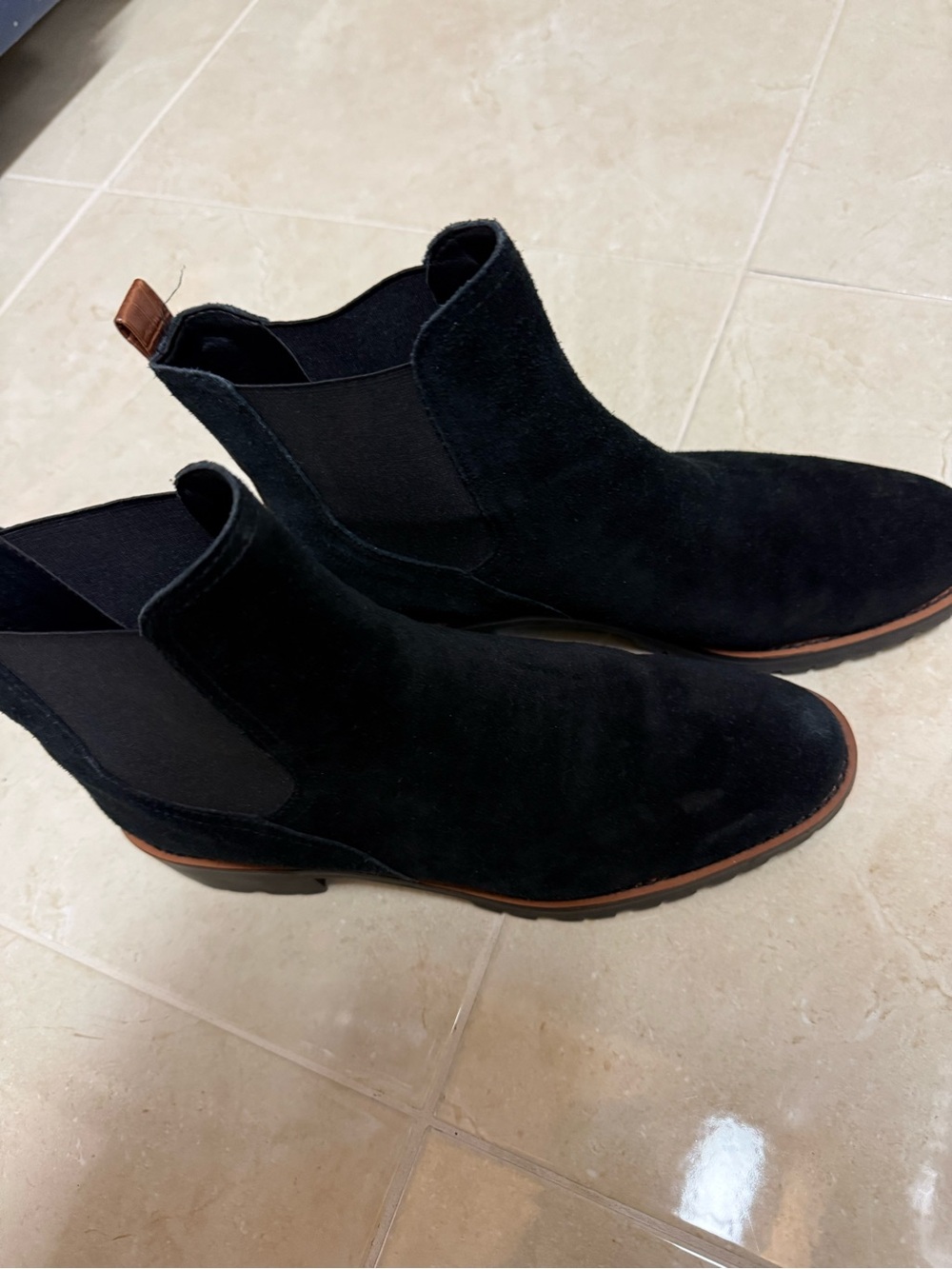 Sam Edelman Black Suede Chelsea Ankle Boots